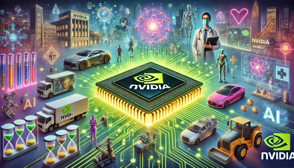  Nvidia는 자율주행차, 의료, 과학 연구, 로봇공학 등 다양한 산업과 연결되어 AI기반 솔루션을 제공합니다 