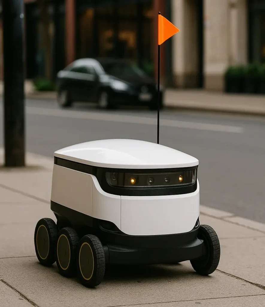 Delivery robot on city streets